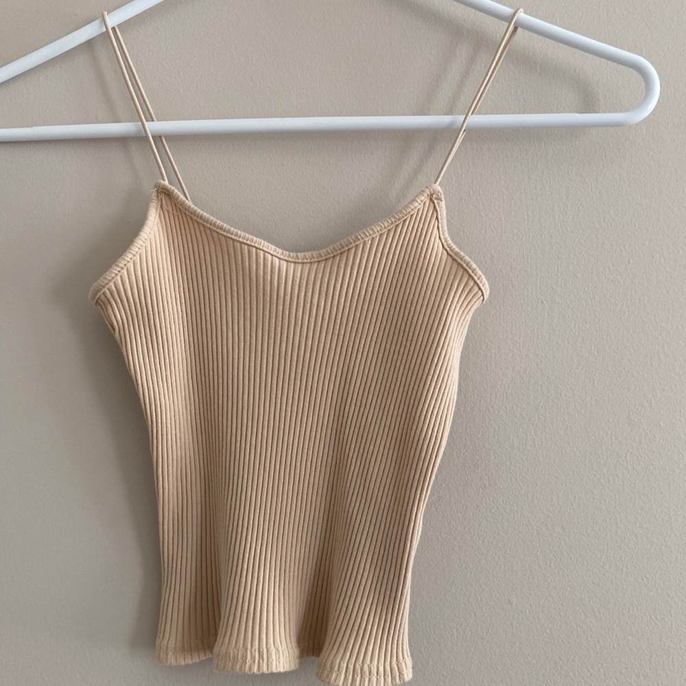 Tan, spaghetti strapped tank top